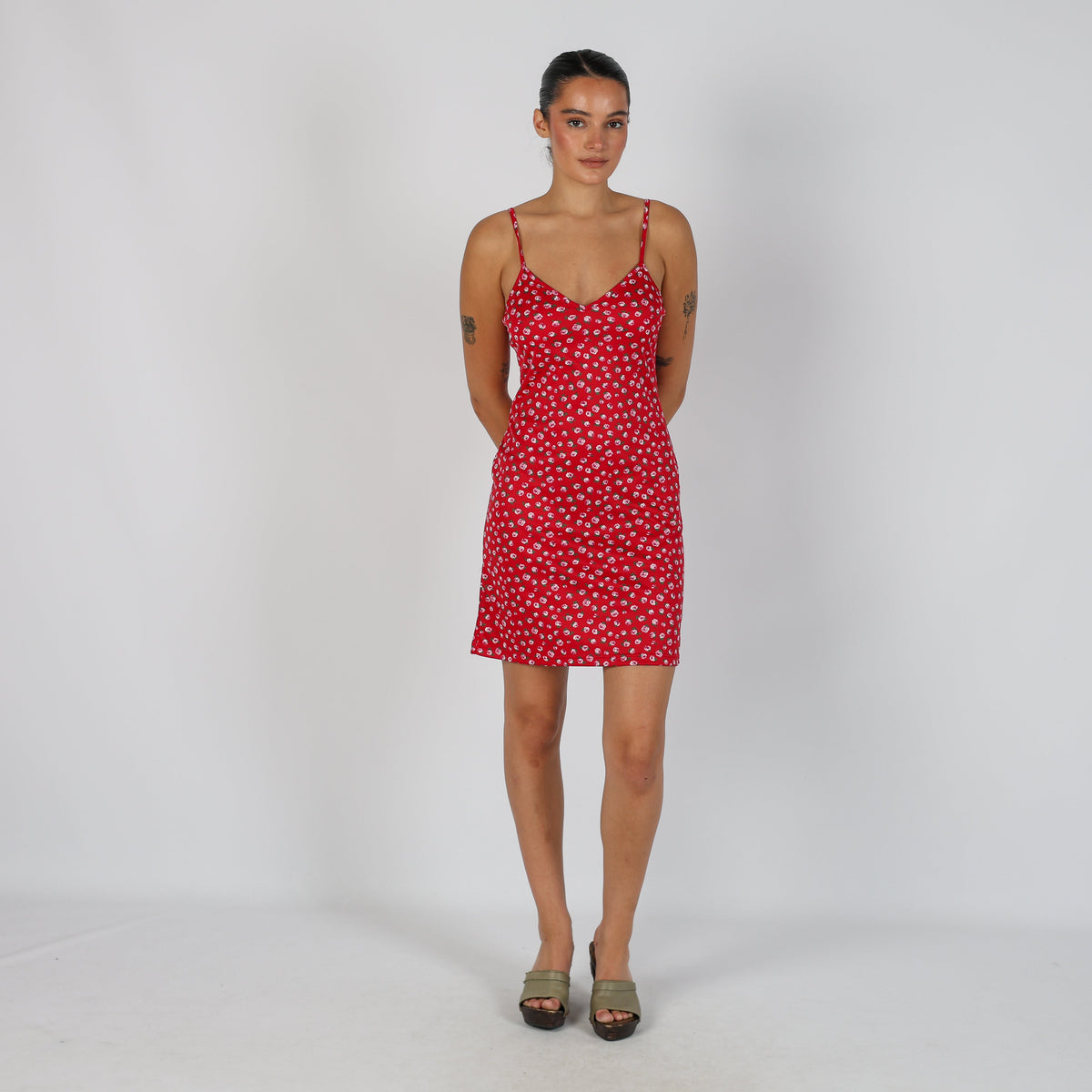 Red Y2K PHARD Woven Mini Dress (S)
