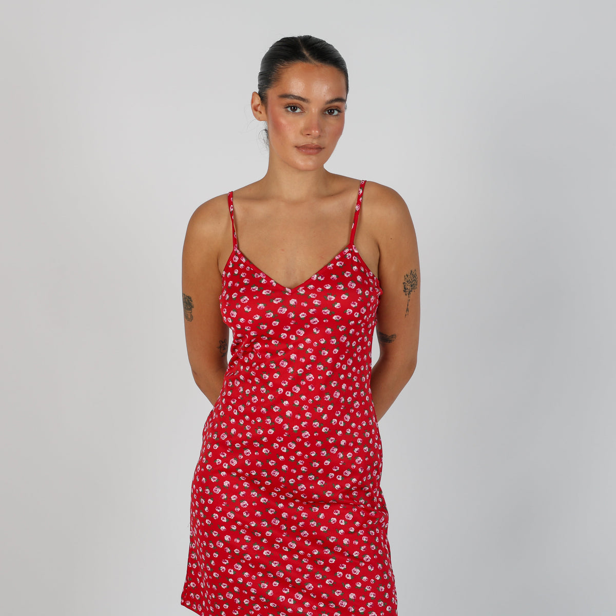 Red Y2K PHARD Woven Mini Dress (S)