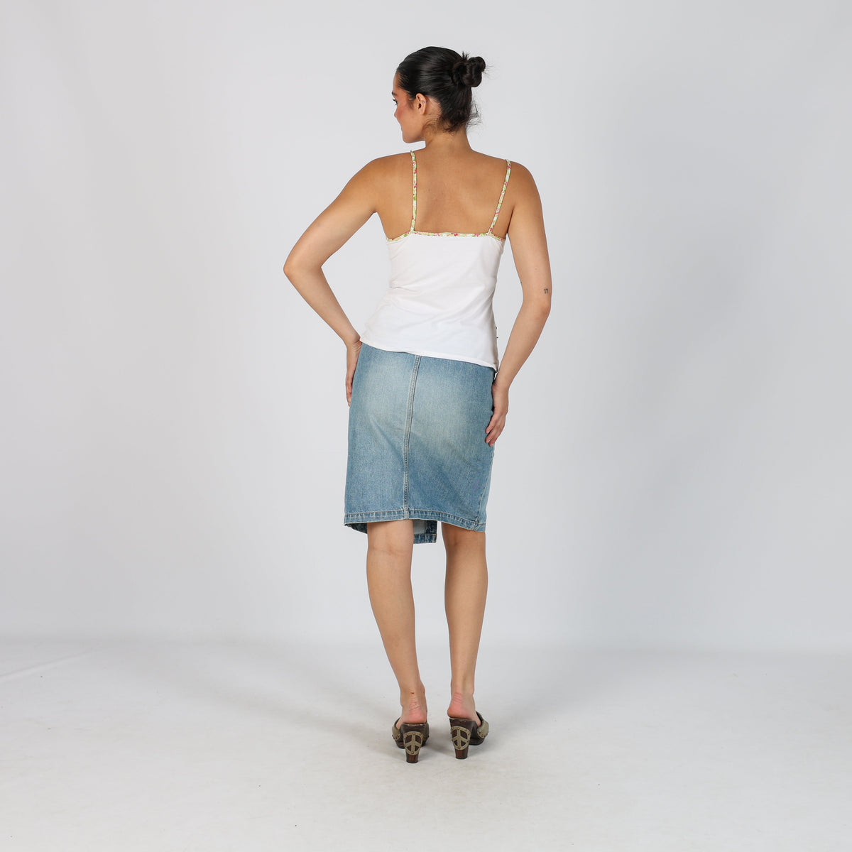 Blue Y2K Denim Midi Skirt (M)