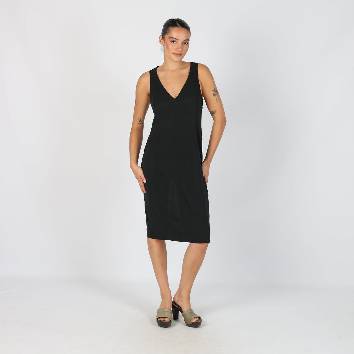Black Y2K Liu Jo Woven Midi Dress (M)