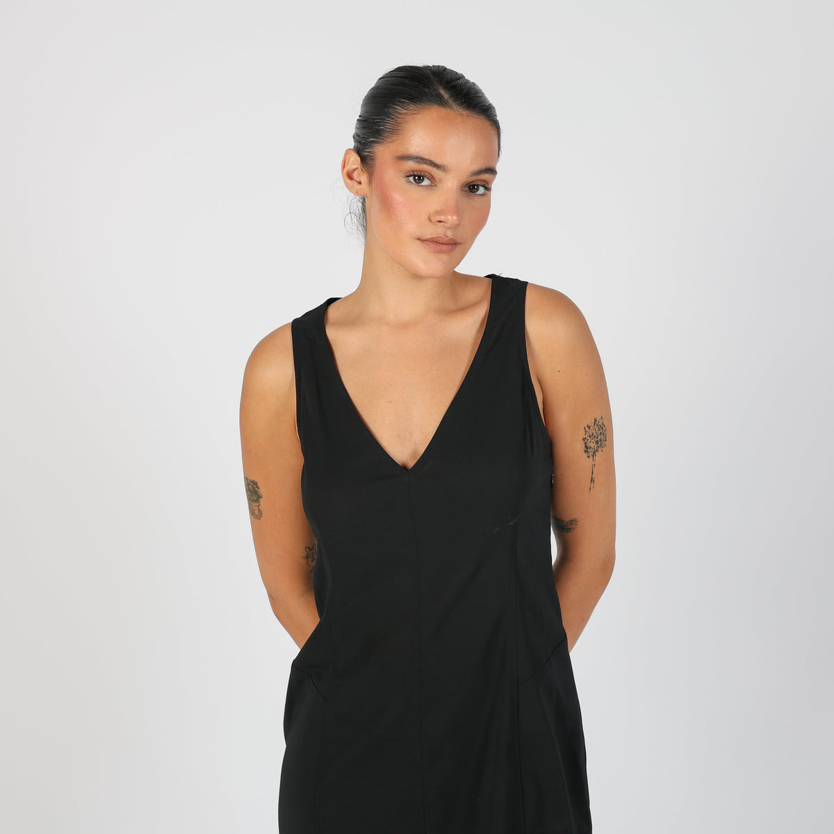 Black Y2K Liu Jo Woven Midi Dress (M)