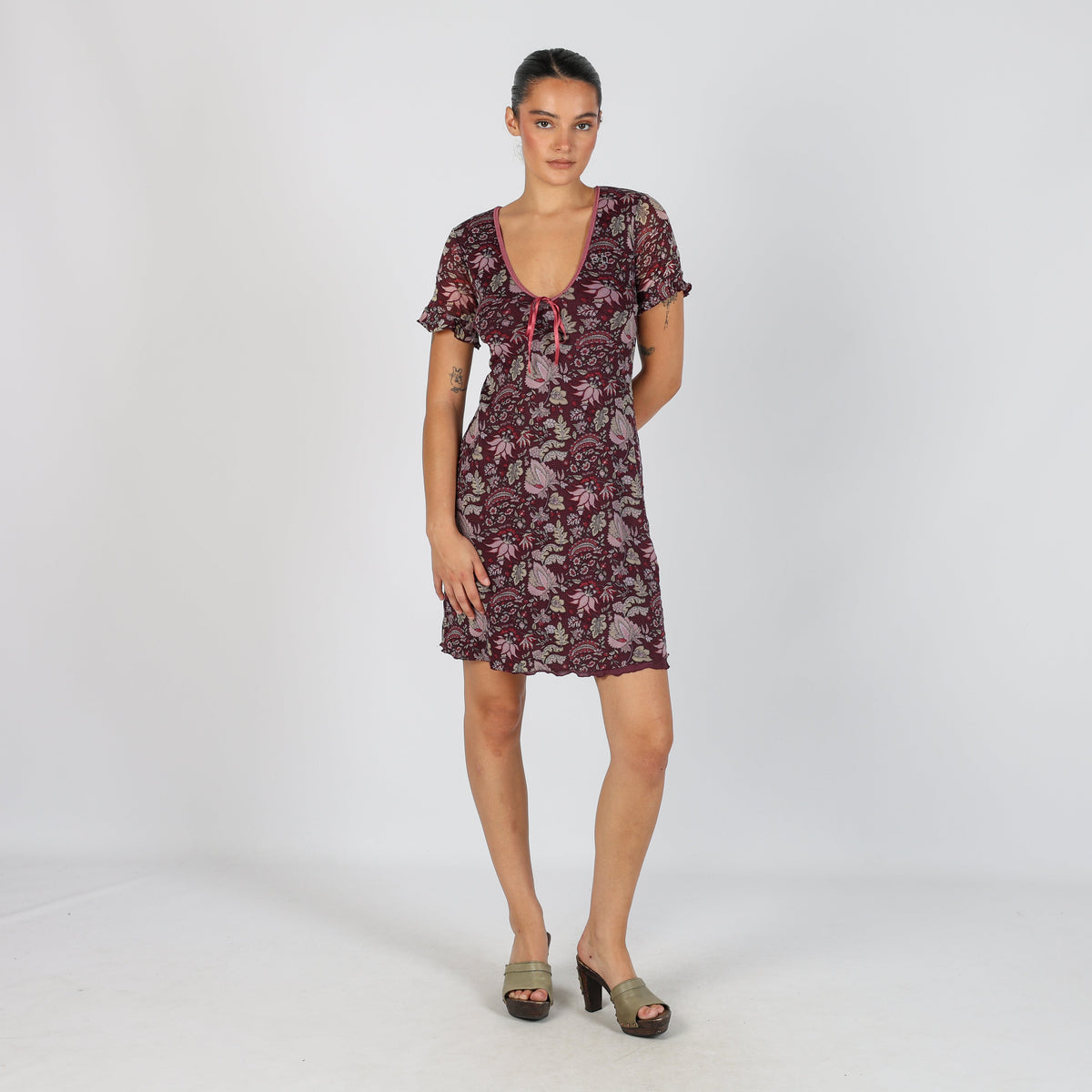 Purple Y2K Aniye By Woven Mini Dress (S)