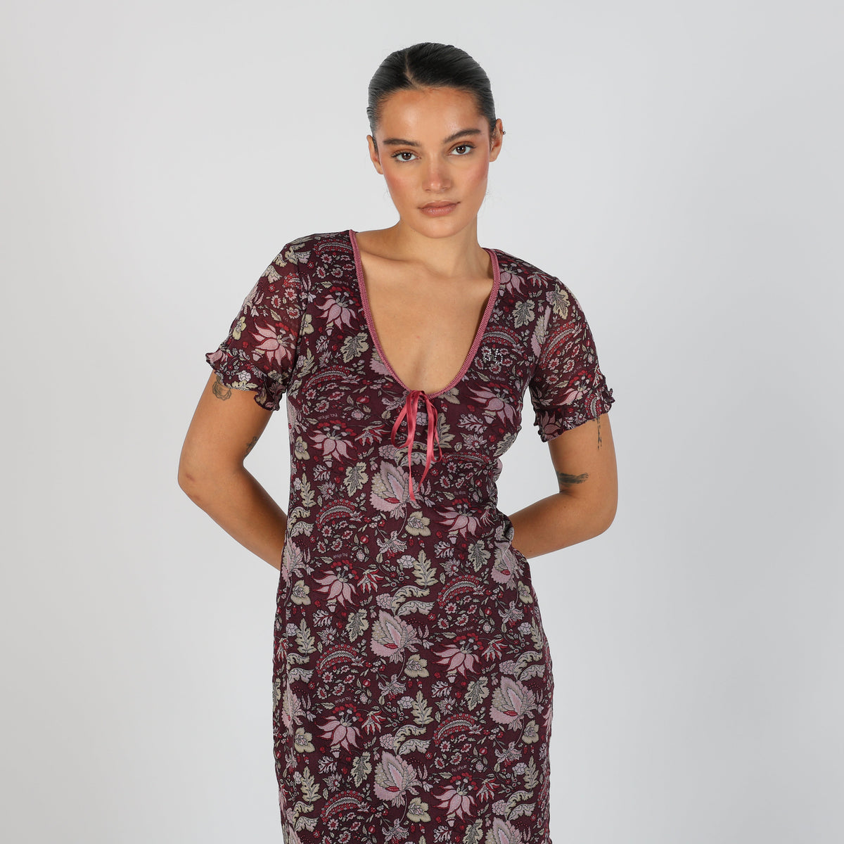Purple Y2K Aniye By Woven Mini Dress (S)