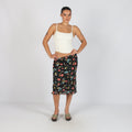 Black Y2K Made in Italy Woven Midi Skirt (S)