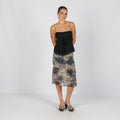 Black Y2K Made in Italy Woven Midi Skirt (XS)