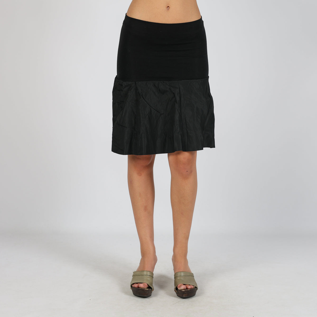 Black Y2K PHARD Woven Midi Skirt (XS)