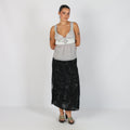 Black Y2K Woven Maxi Skirt (XS)