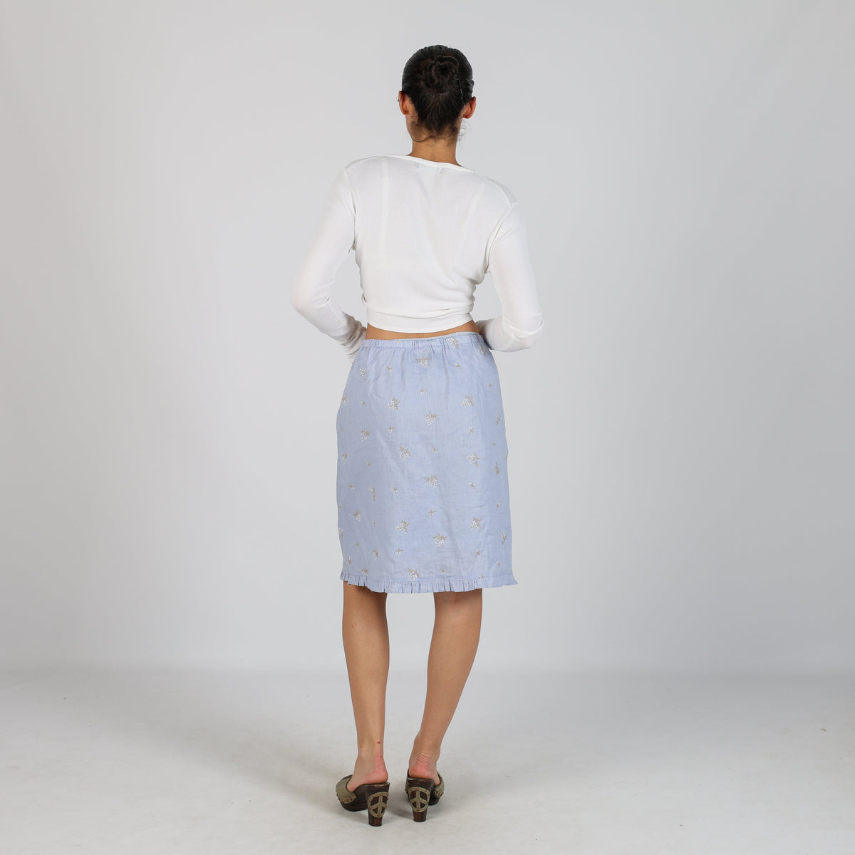 Lilac Purple Y2K Woven Midi Skirt (M)