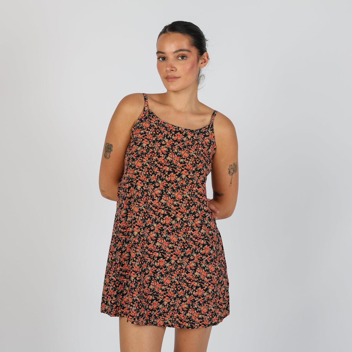 Black Y2K Woven Mini Dress (S)