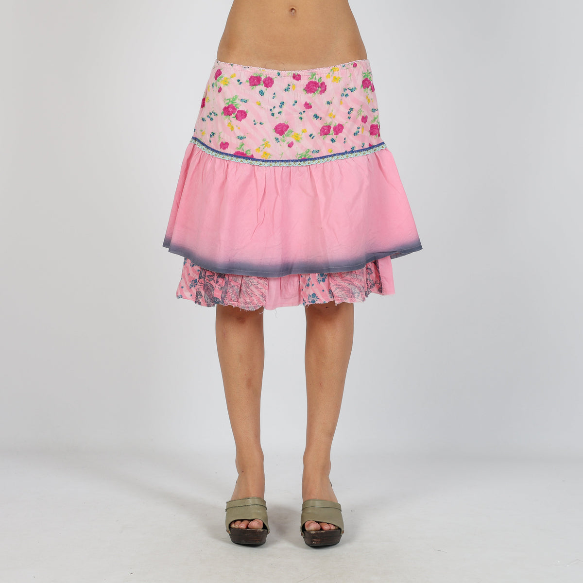 Pink Y2K Replay Woven Midi Skirt (XS)