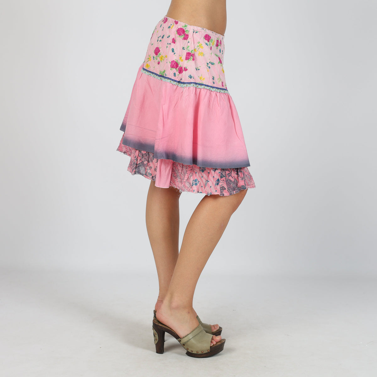 Pink Y2K Replay Woven Midi Skirt (XS)