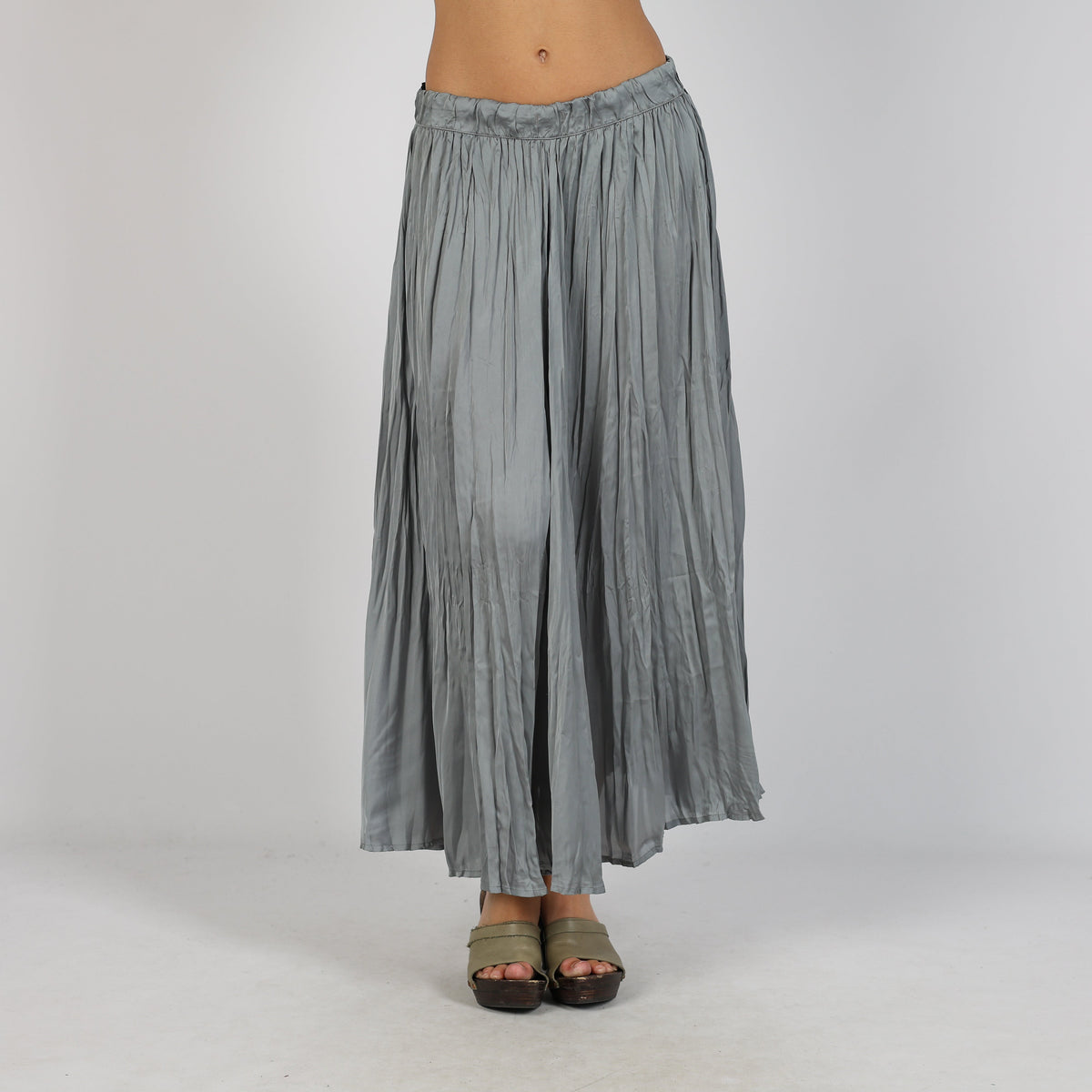Grey Y2K Woven Maxi Skirt (S)