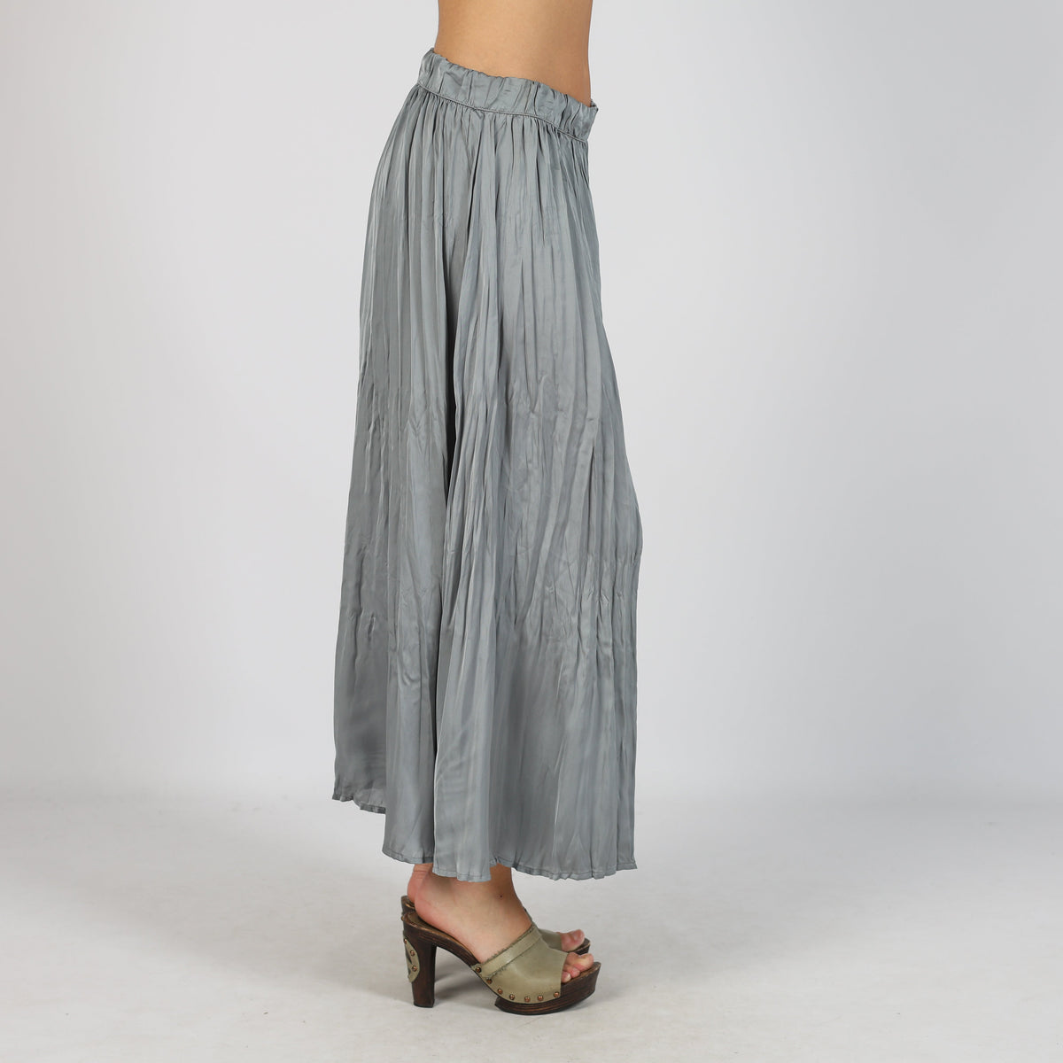 Grey Y2K Woven Maxi Skirt (S)
