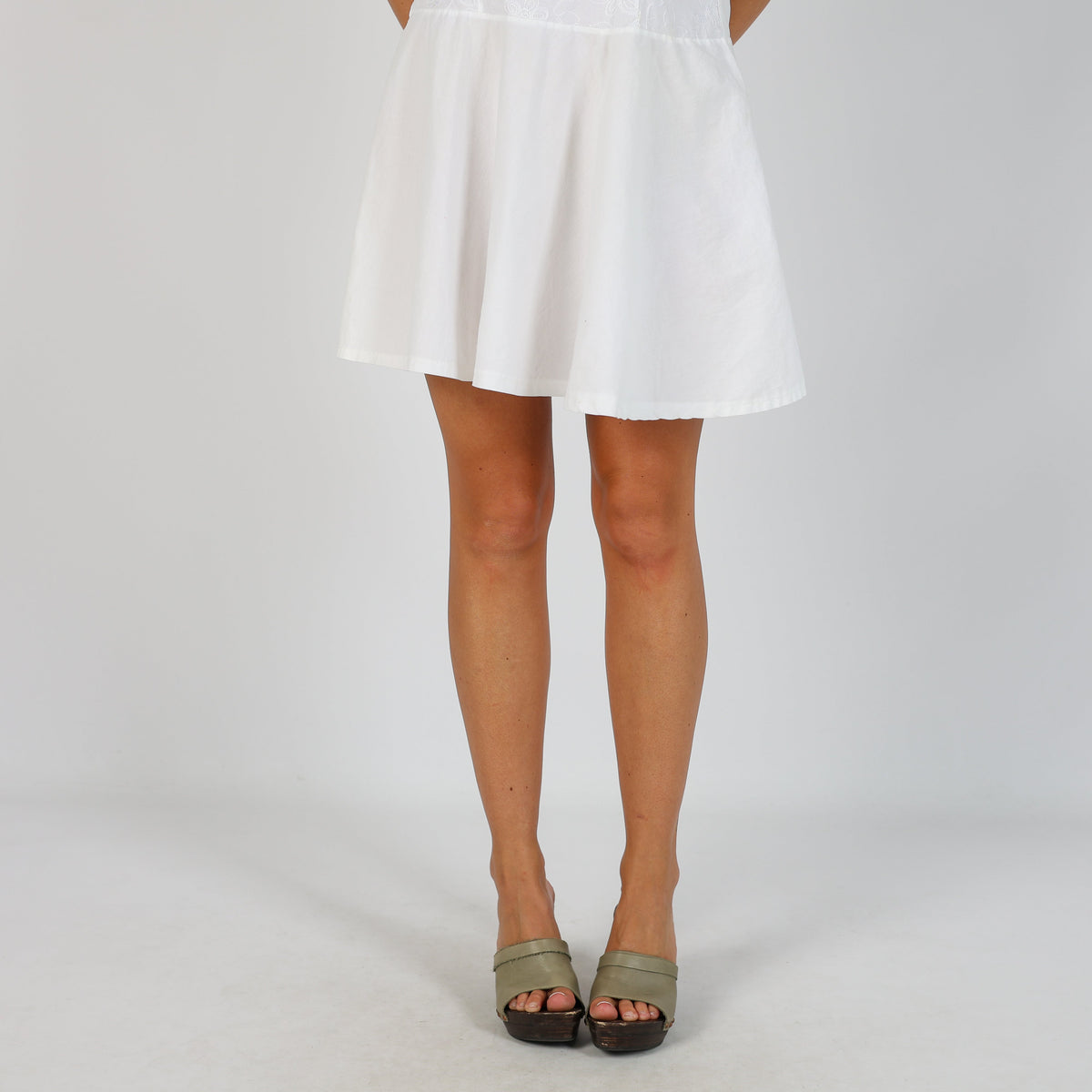 Ivory Y2K Made in Italy Woven Midi Dress (S)