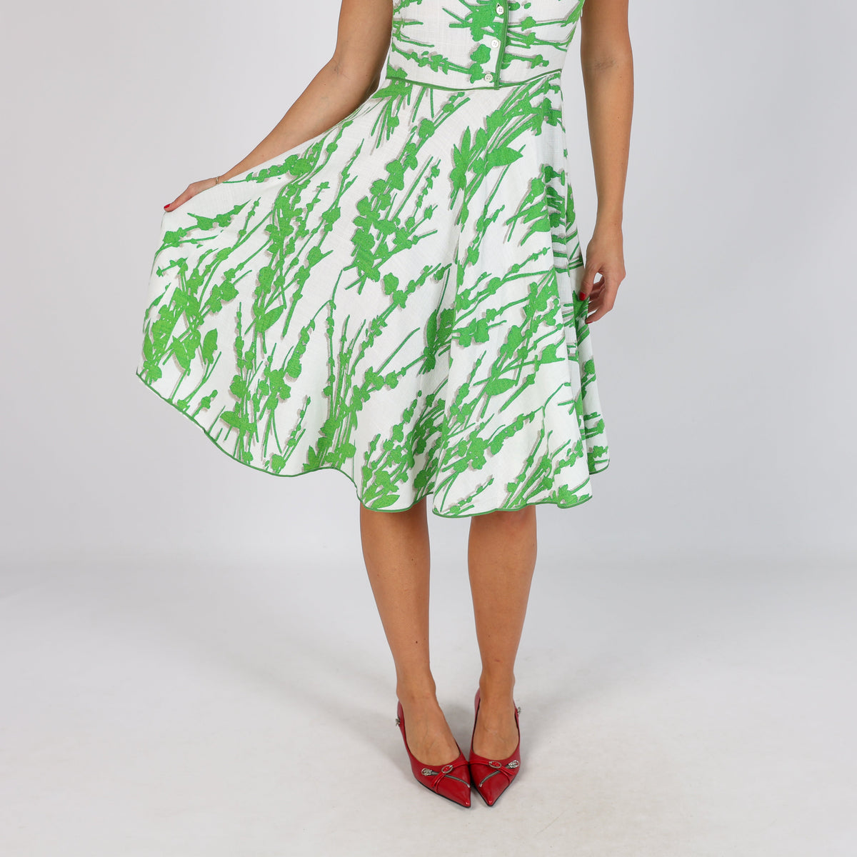 White Y2K Made in Italy Woven Midi Dress (S)