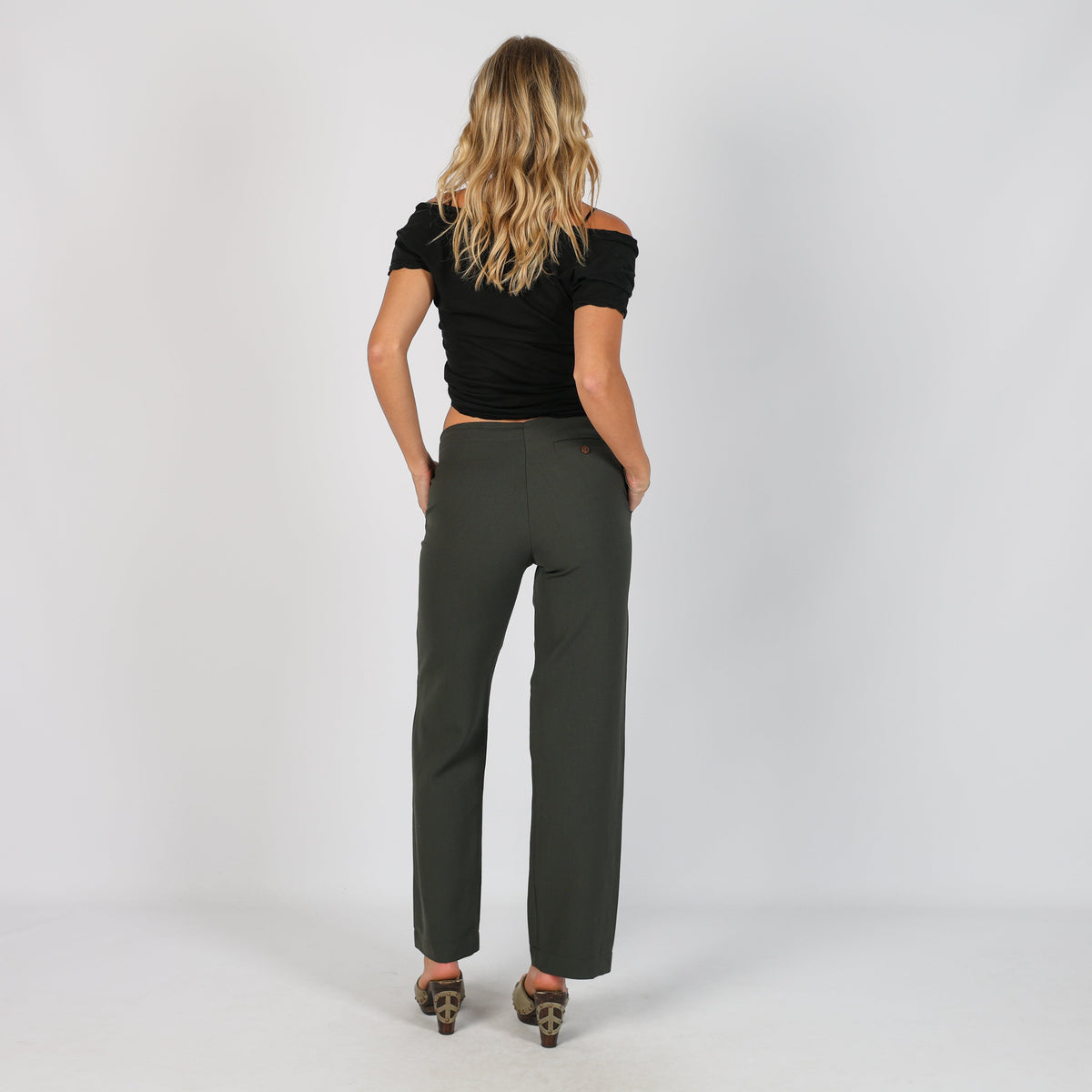 Dark Green Y2K Casual Trousers (S)
