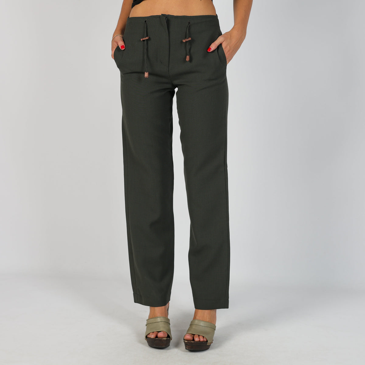 Dark Green Y2K Casual Trousers (S)