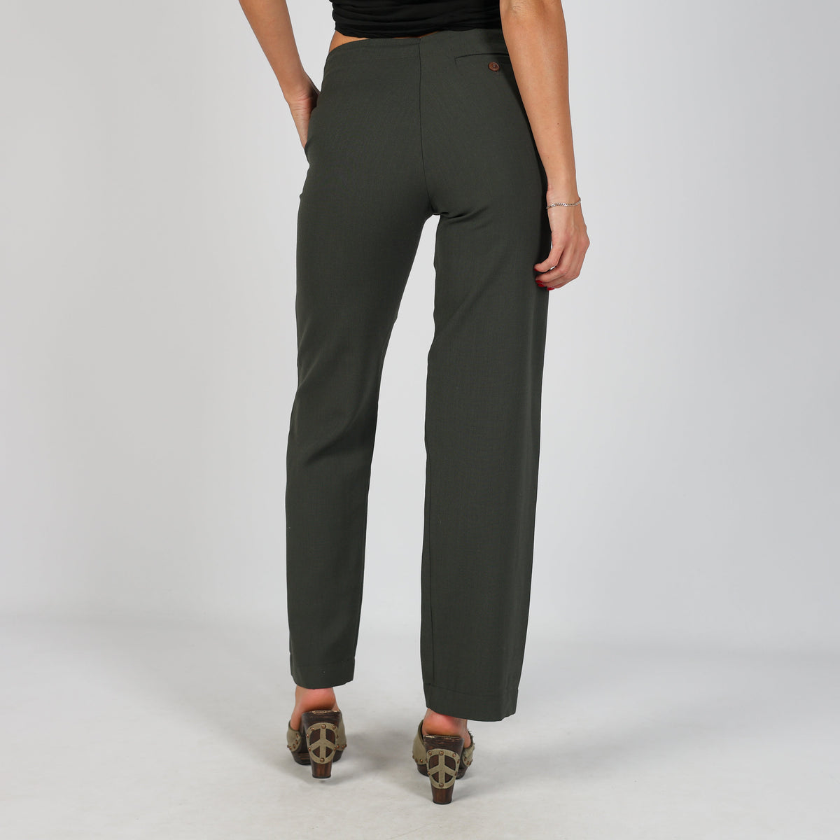Dark Green Y2K Casual Trousers (S)