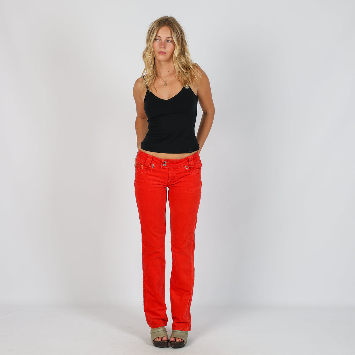 Coral Y2K Yes!Miss Woven Trousers (S)