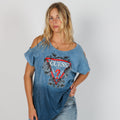 Blue Y2K Guess Woven Top (L)