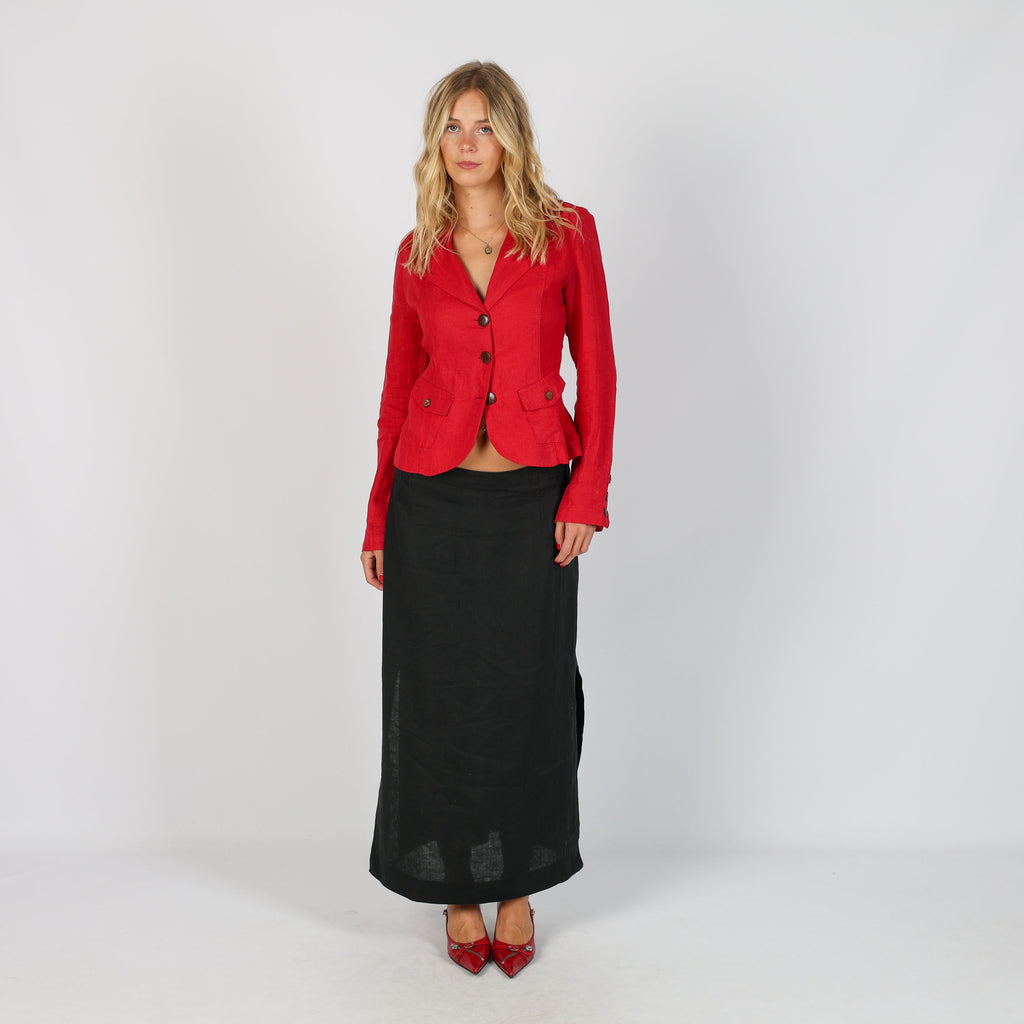Black Y2K AndreaMare Woven Maxi Skirt (S)