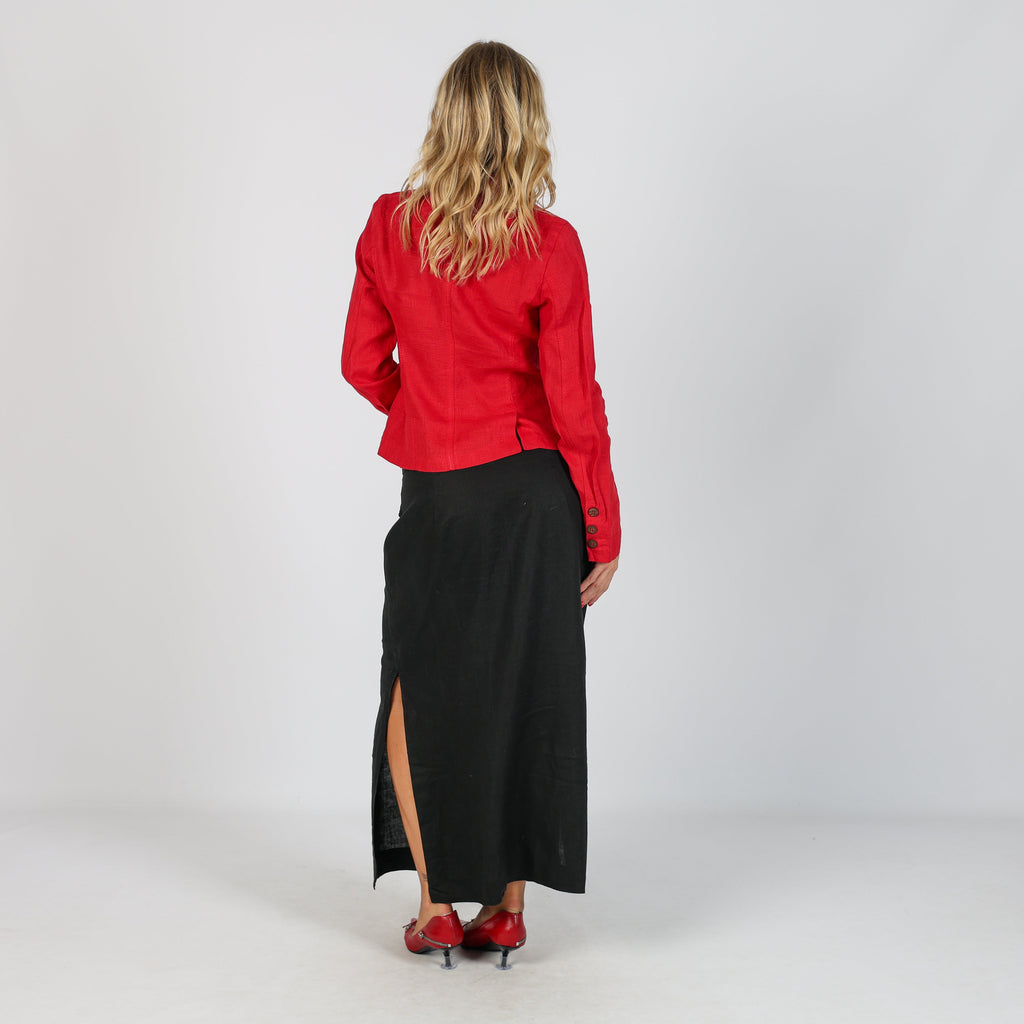 Black Y2K AndreaMare Woven Maxi Skirt (S)