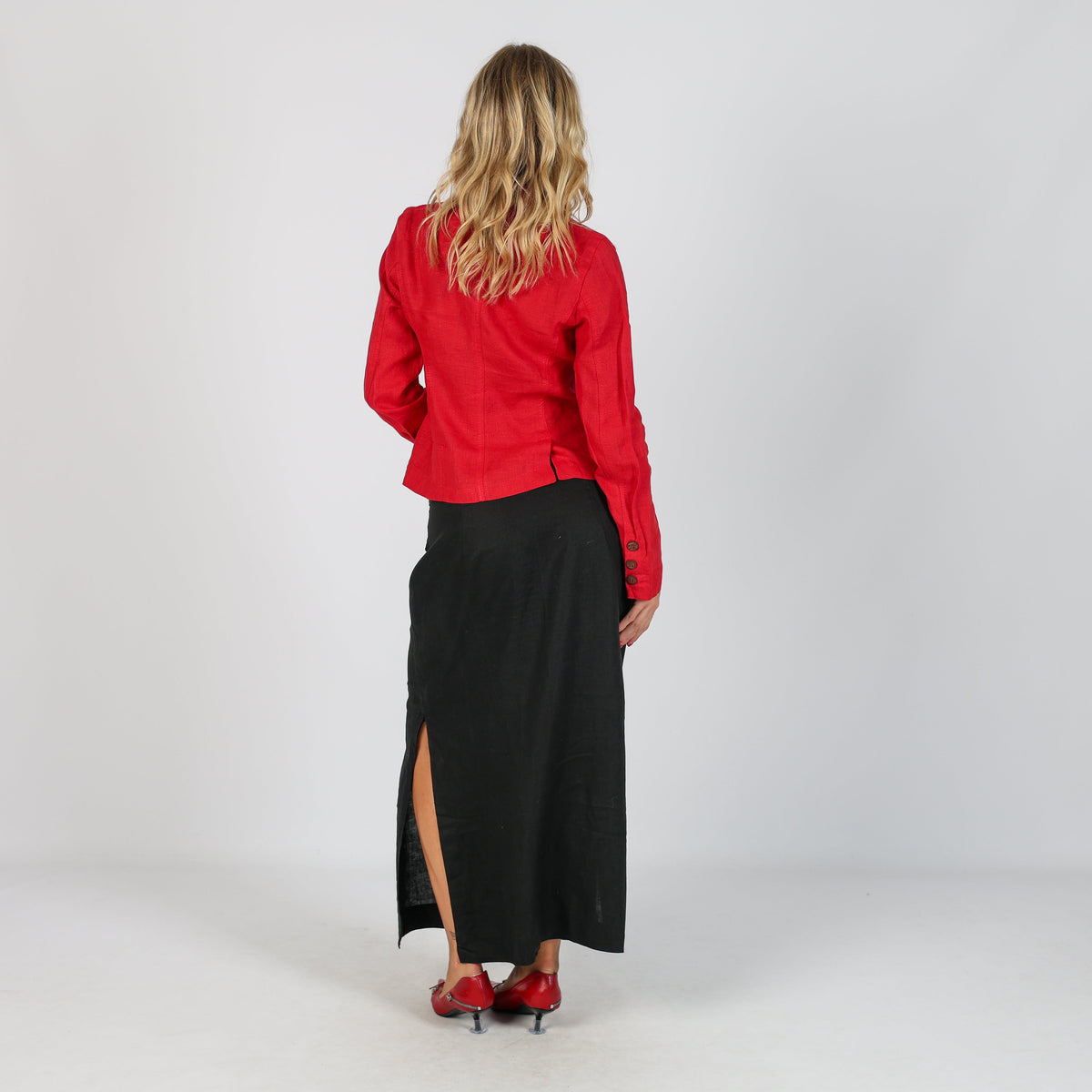 Black Y2K AndreaMare Woven Maxi Skirt (S)
