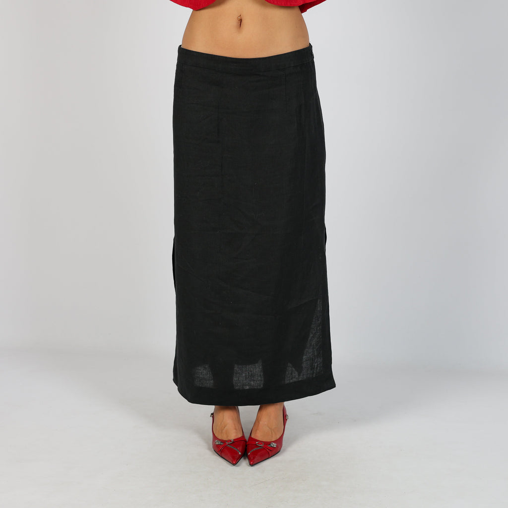 Black Y2K AndreaMare Woven Maxi Skirt (S)