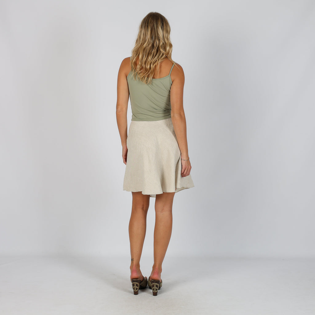 Beige Y2K Made in Italy Woven Mini Skirt Serena (XXS)
