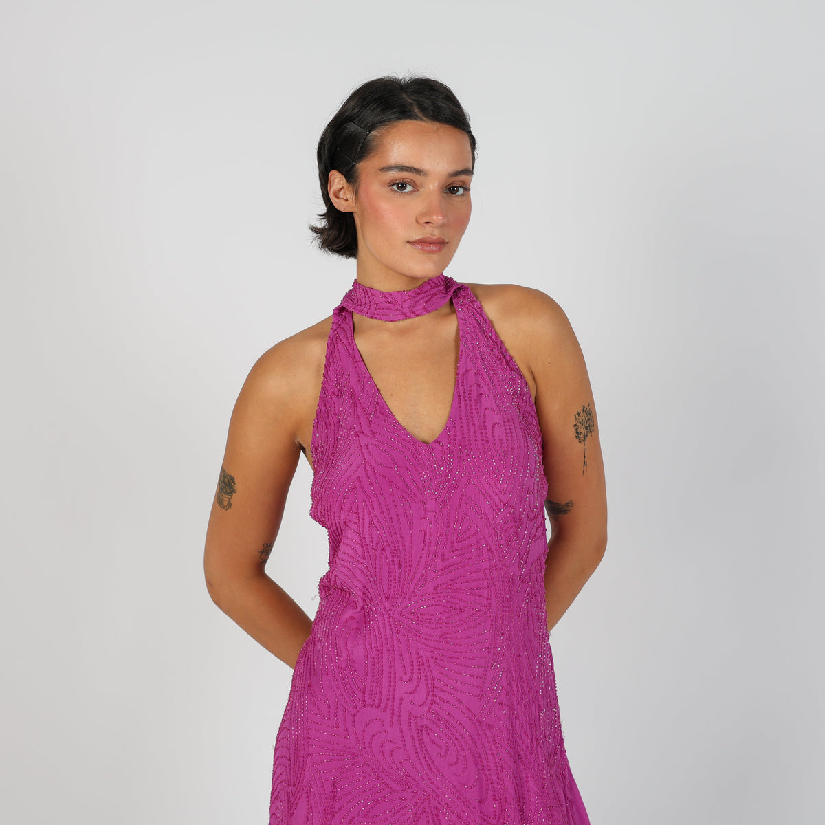 Purple Y2K Guess Woven Mini Dress (S)