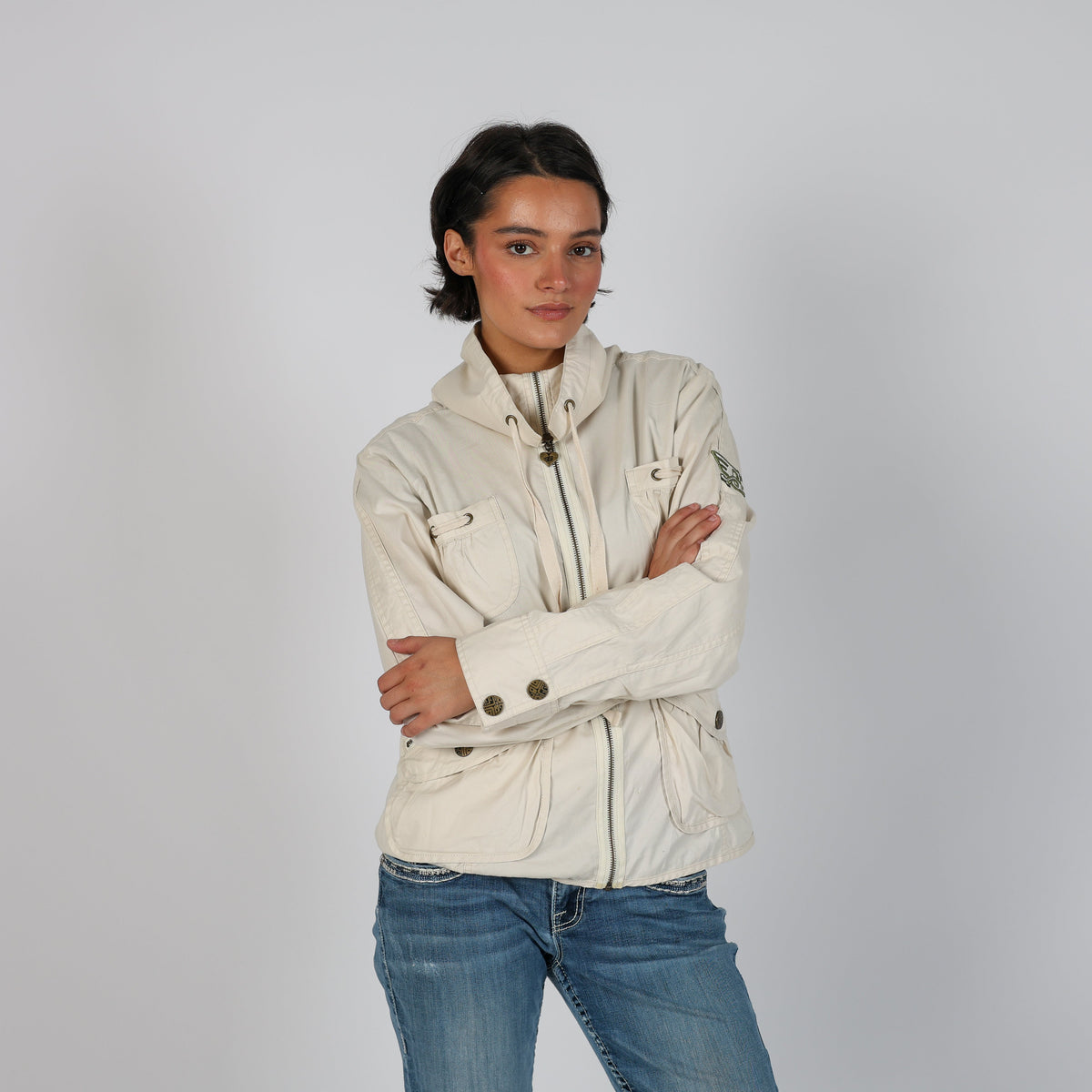 Cream Y2K Casual Jacket (L)