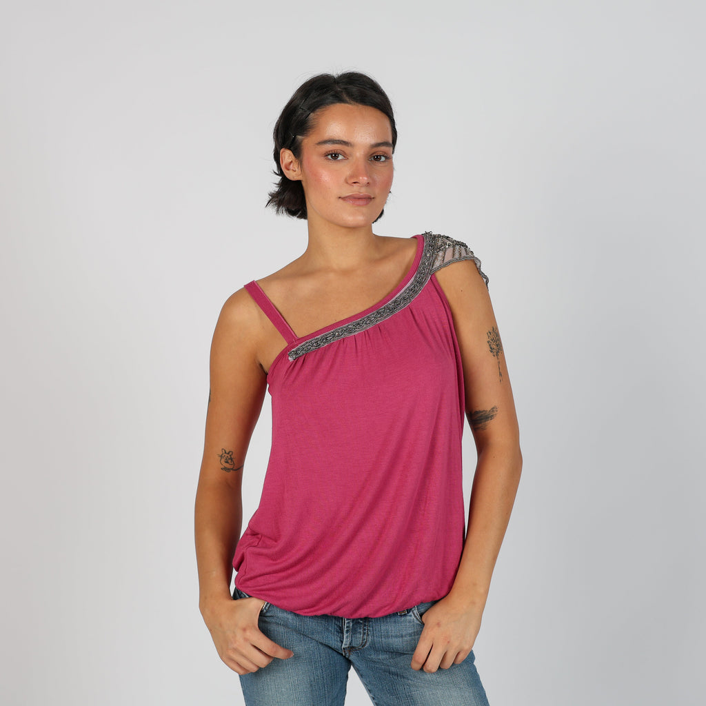Pink Y2K Made in Italy Woven Vest (L)