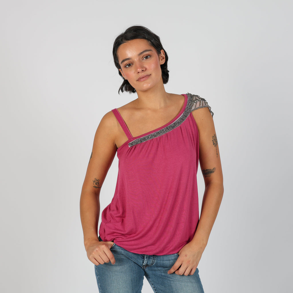 Pink Y2K Made in Italy Woven Vest (L)