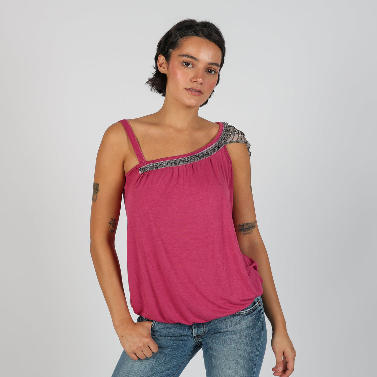 Pink Y2K Made in Italy Woven Vest (L)