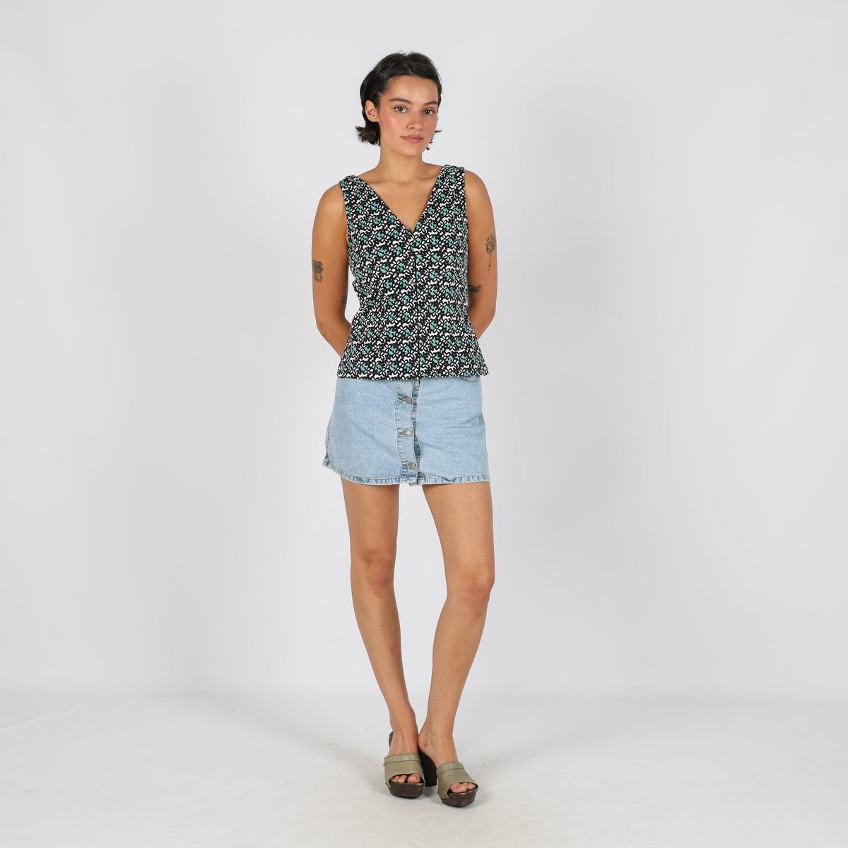 Blue Y2K Made in Italy Denim Mini Skirt (S)