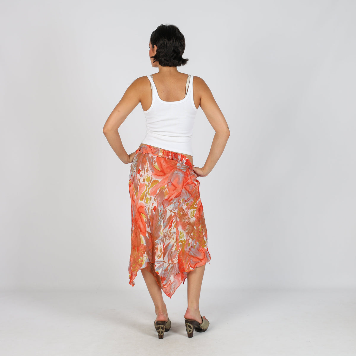 Multicoloured Y2K Made in Italy Woven Midi Skirt (S)