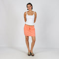 Peach Y2K Woven Mini Skirt (M)