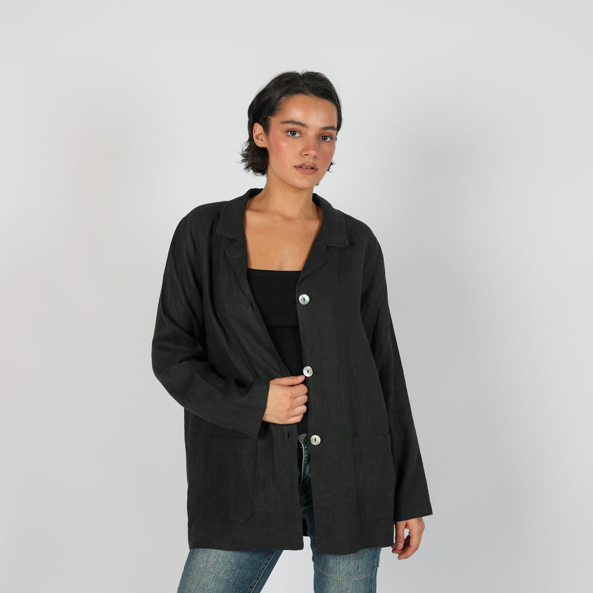 Black Y2K Made in Italy Blazer (L)