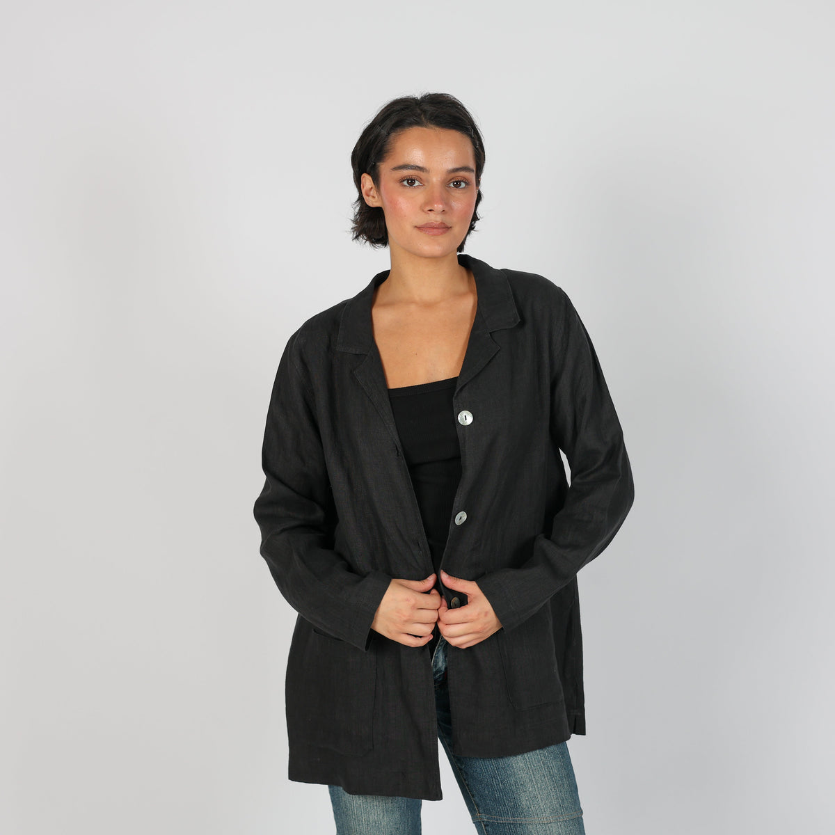 Black Y2K Made in Italy Blazer (L)