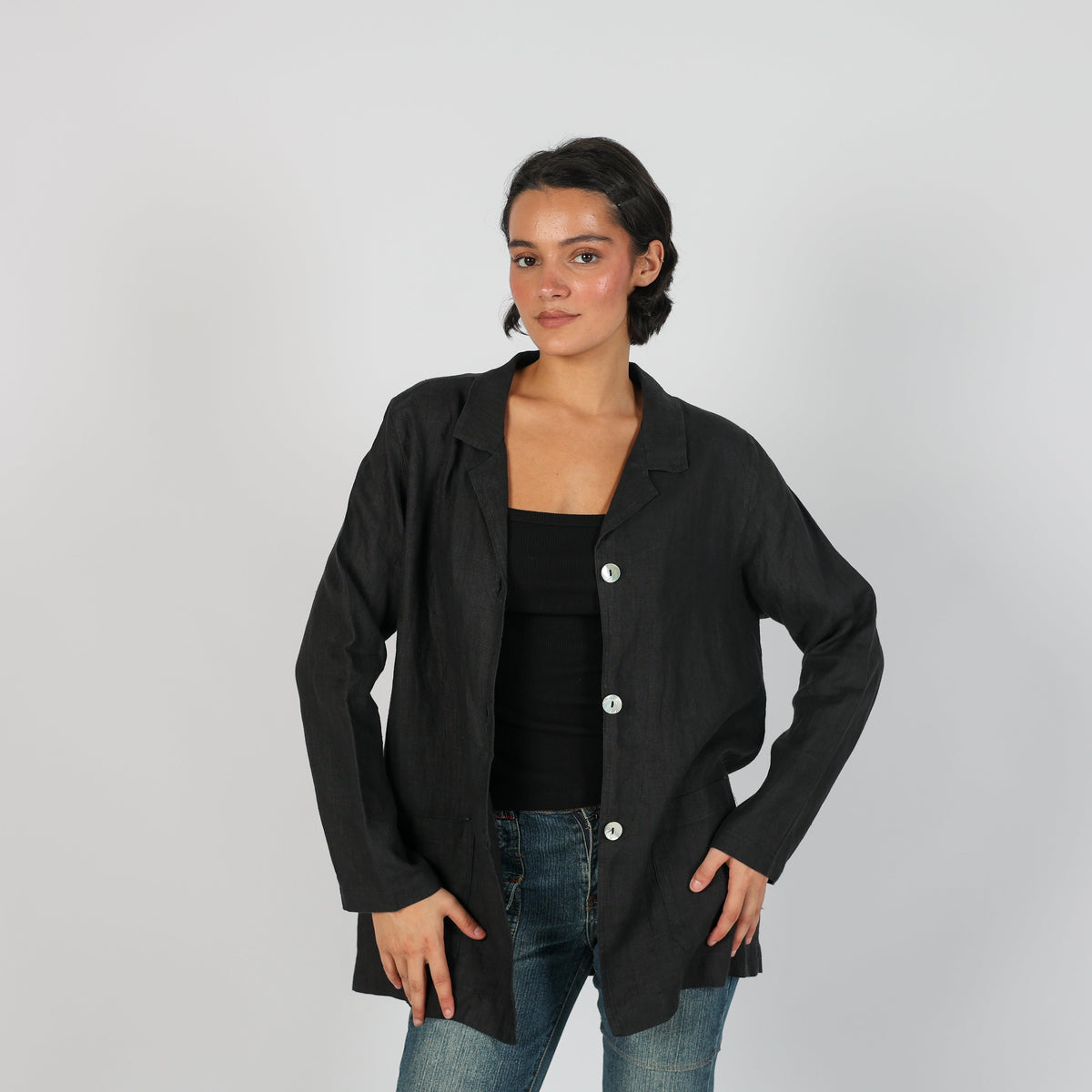 Black Y2K Made in Italy Blazer (L)