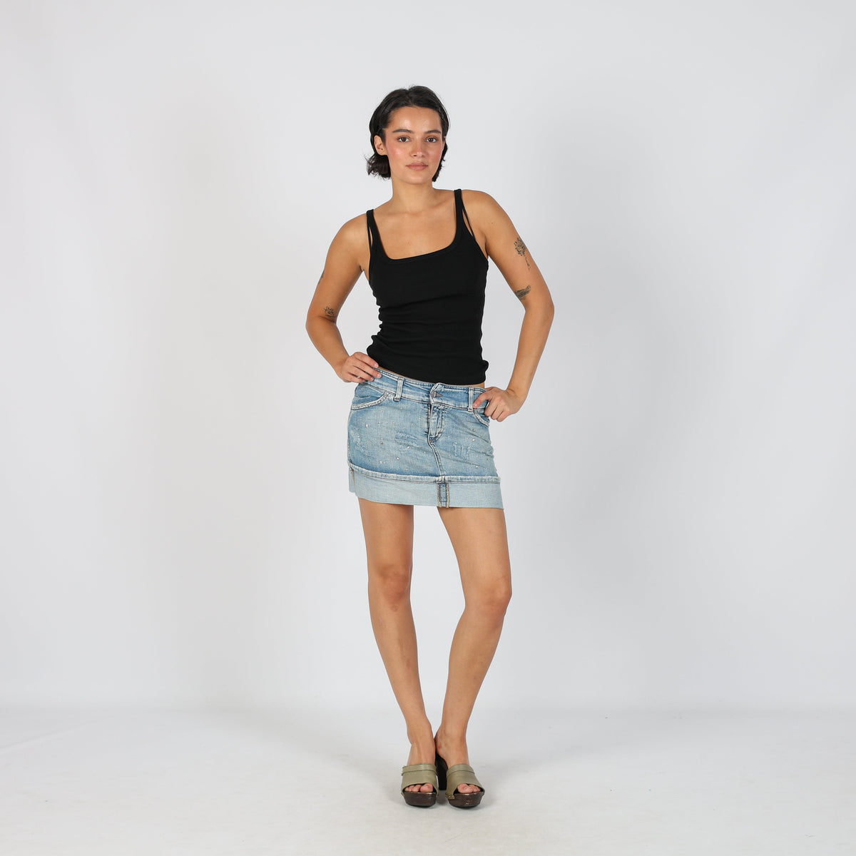 Blue Y2K Denim Mini Skirt (S)