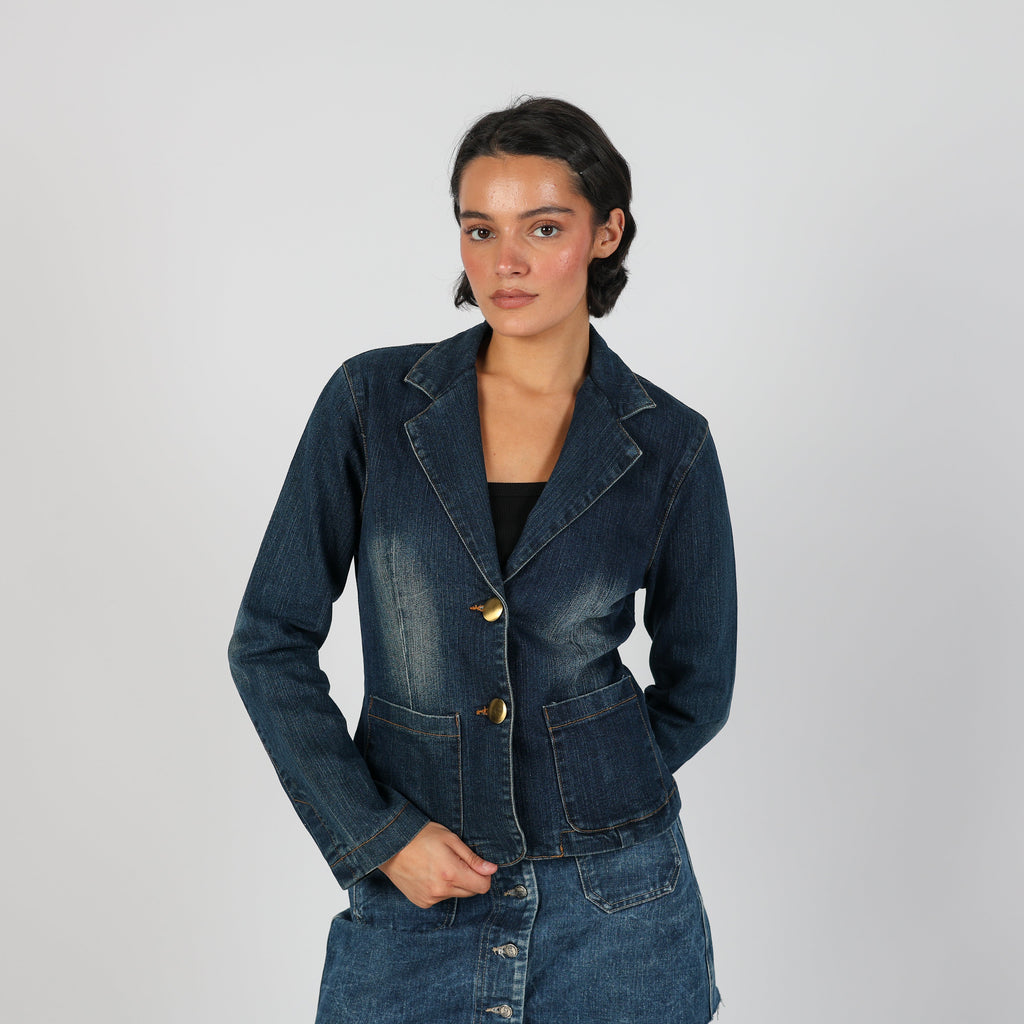 Blue Y2K XFN Denim Jacket (S)