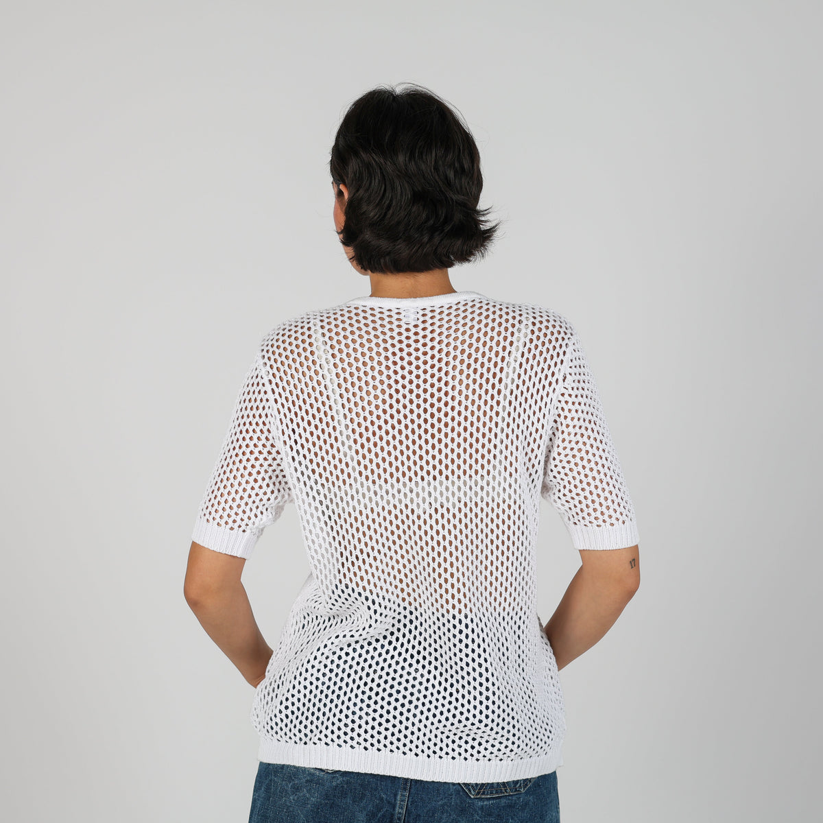 White Y2K Knitted Top (L)