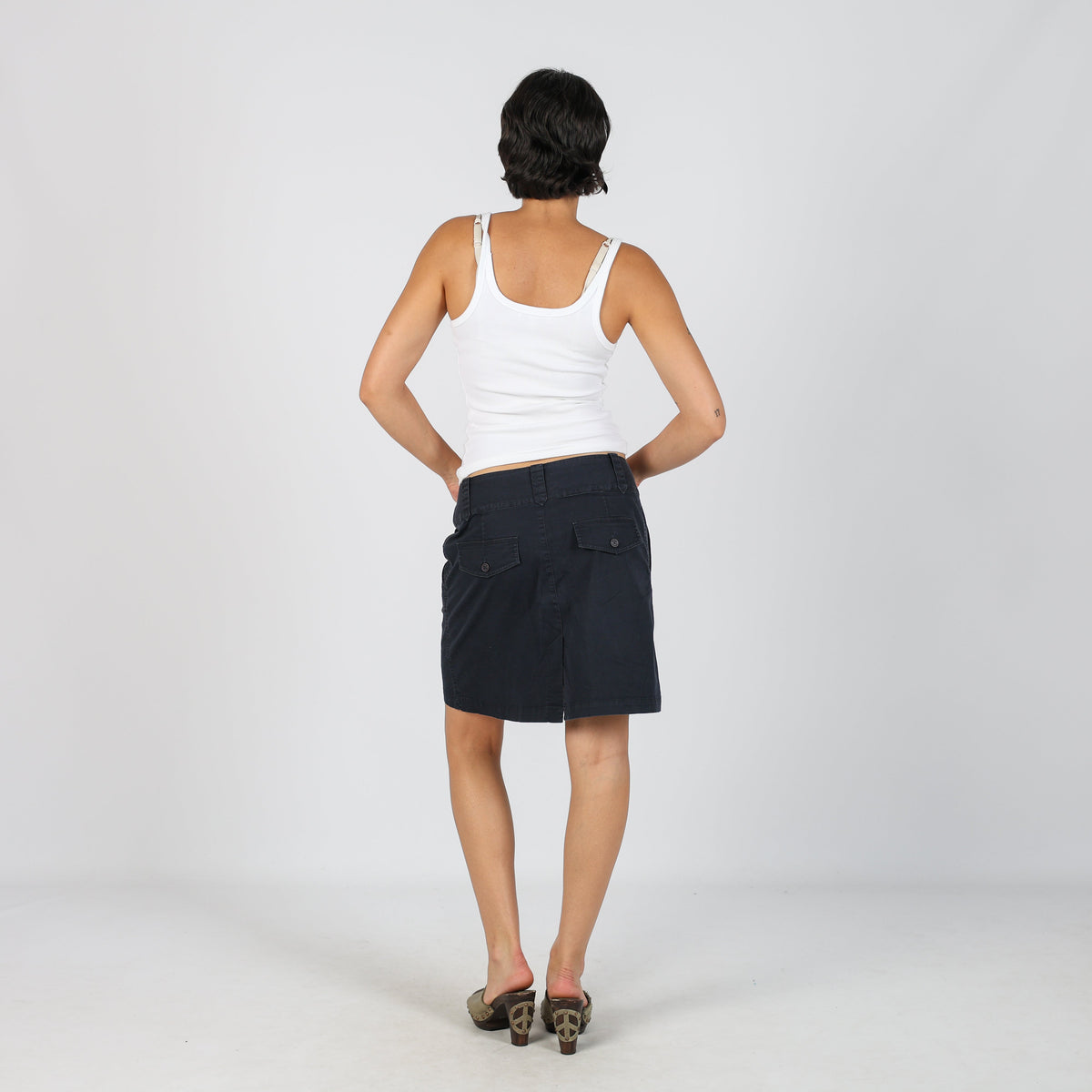 Blue Y2K Tom Tailor Woven Midi Skirt (L)