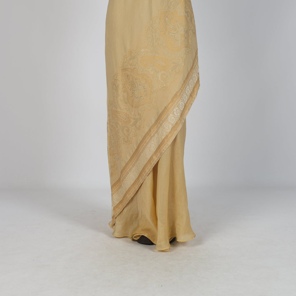 Beige Y2K Made in Italy Woven Maxi Dress (M)