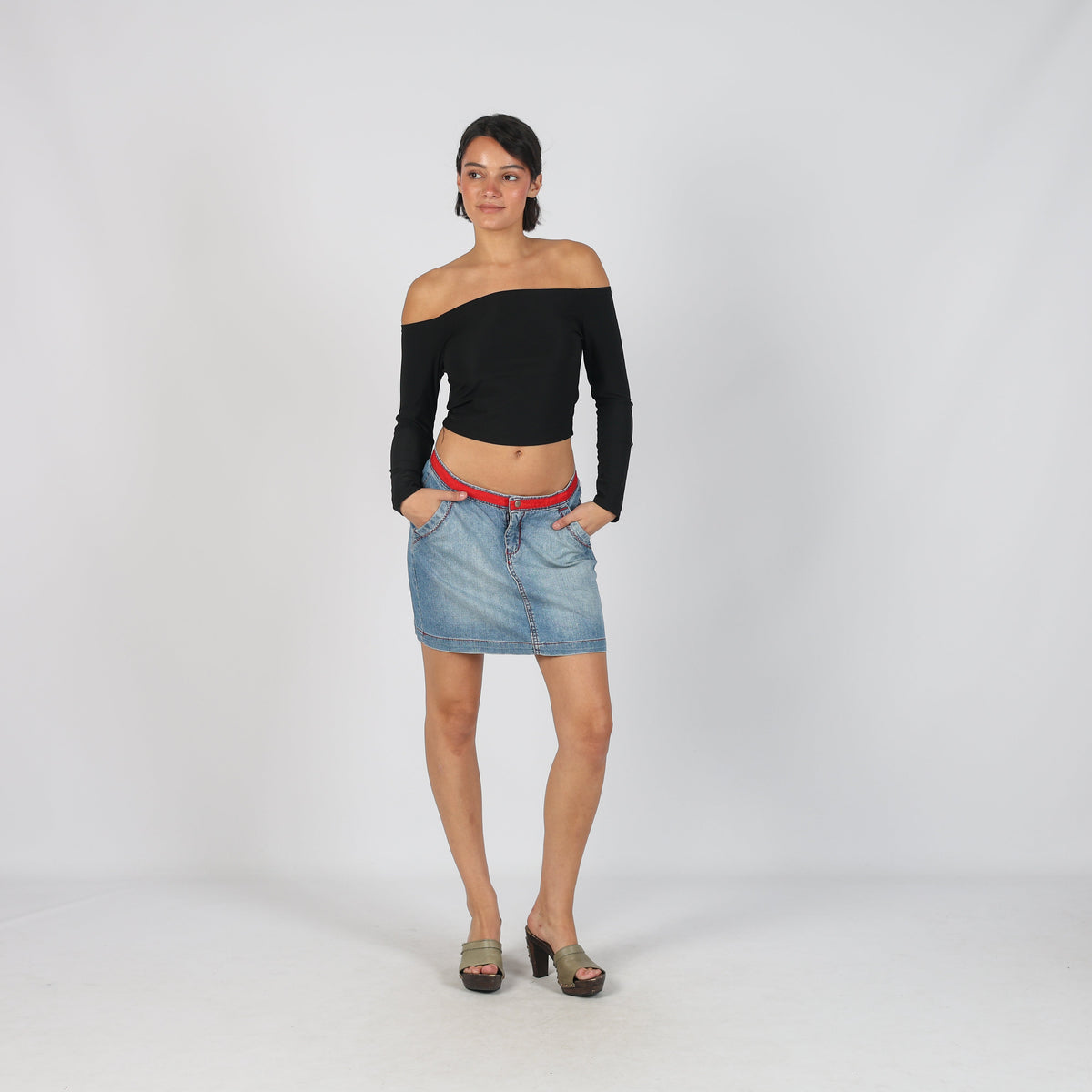 Blue Y2K Made in Italy Denim Mini Skirt (M)