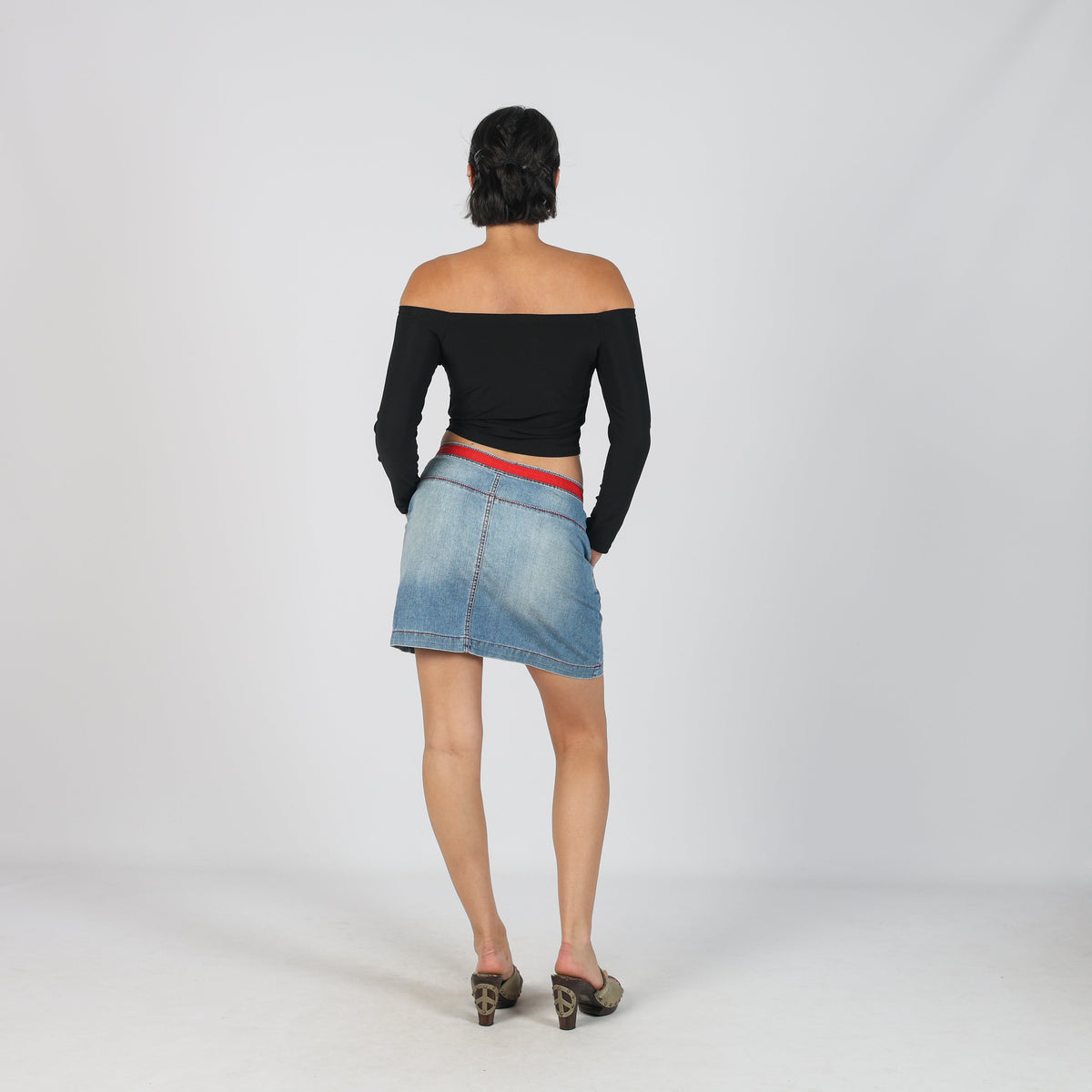 Blue Y2K Made in Italy Denim Mini Skirt (M)