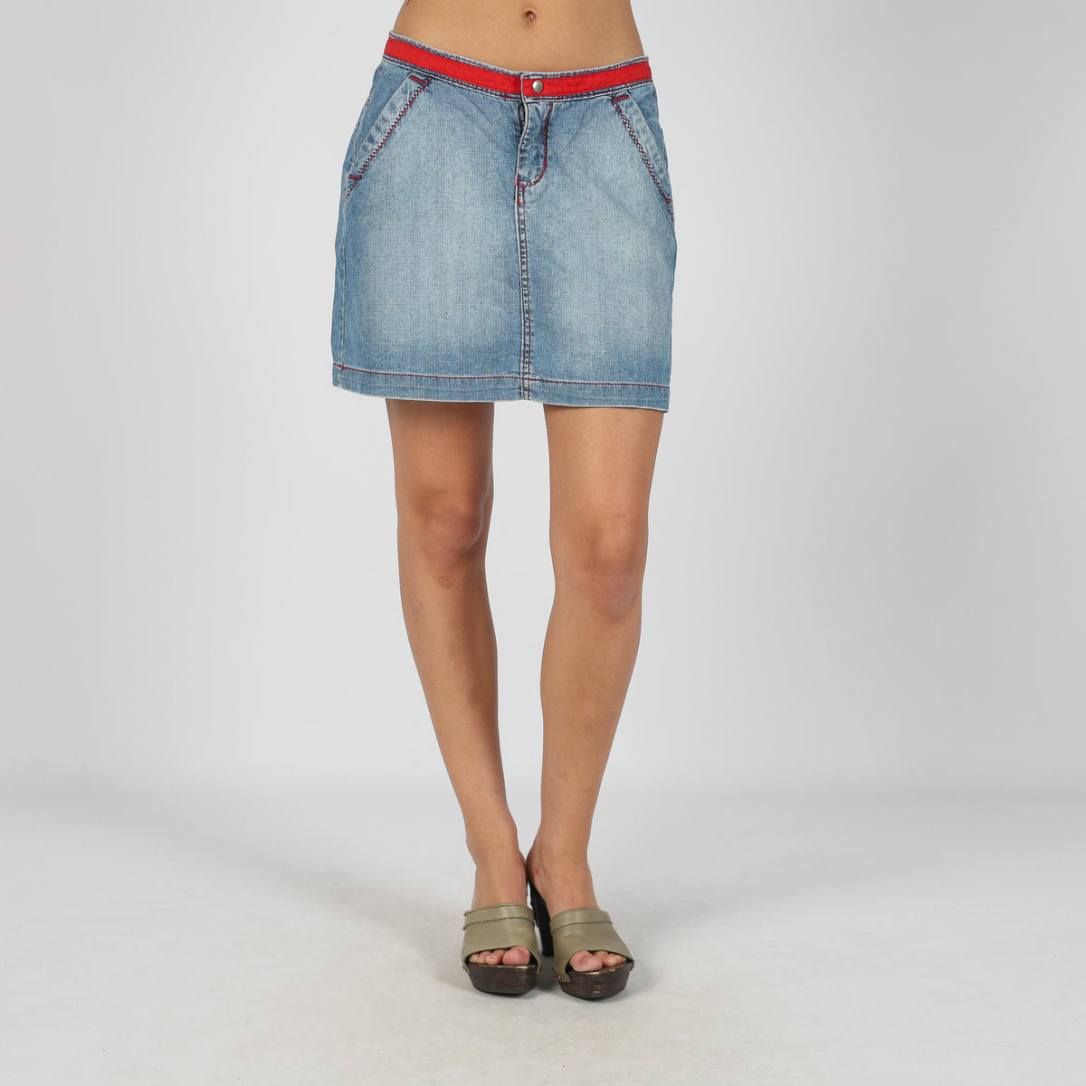 Blue Y2K Made in Italy Denim Mini Skirt (M)