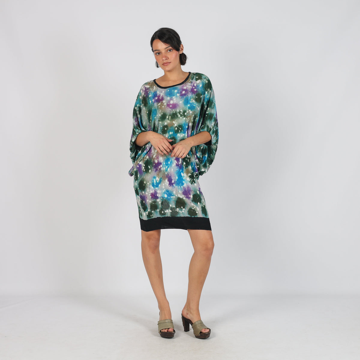 Dark Green Y2K Mesh Mini Dress (S)