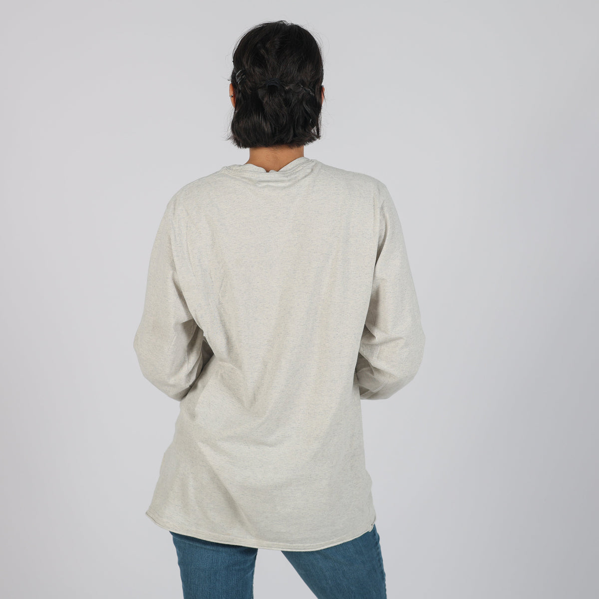 Light Grey Y2K Wrangler Long Sleeve Top (L)